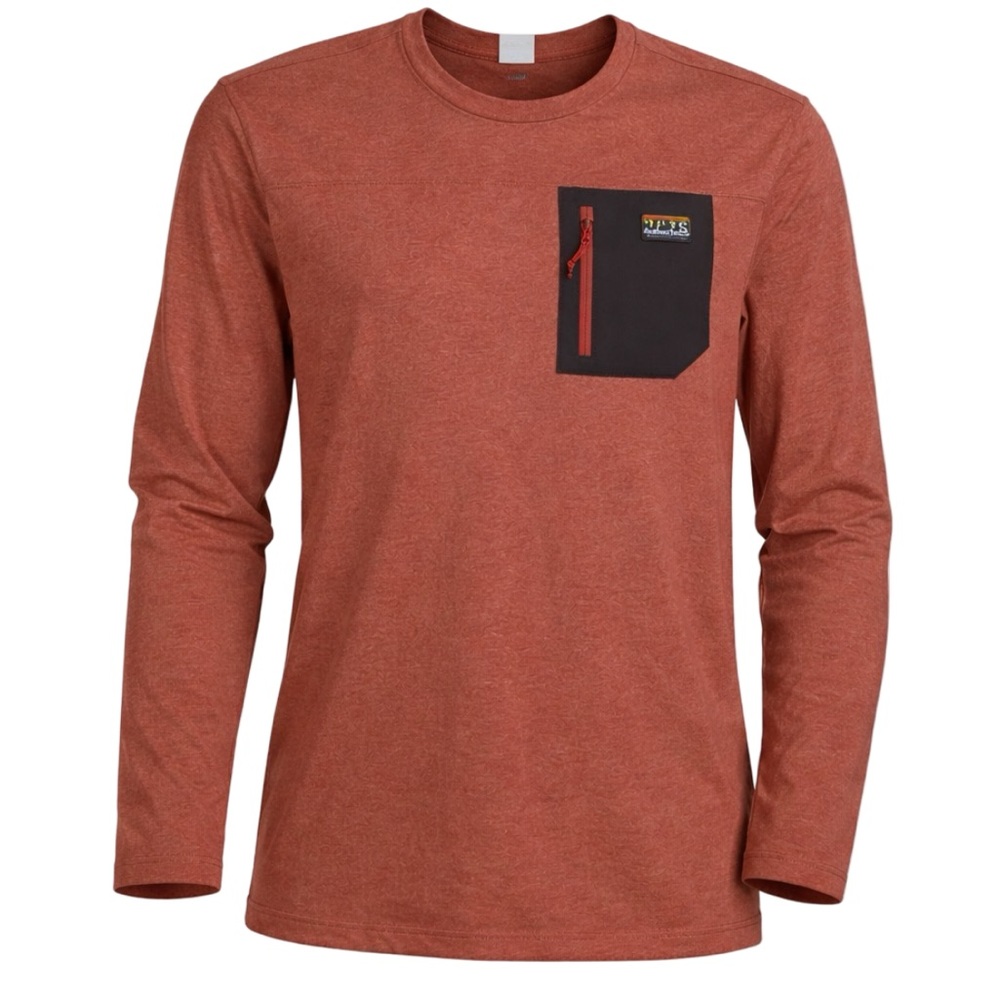 Rugged Guy Avalanche Rust Burnt Orange Long Sleeve w Pocket Athleisure Gorpcore